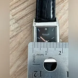 OMAX | Accessories | Omax Ladies Watch Black Leather Strap 
